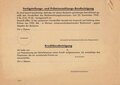 DWH Deutsches Wohnungs Hilfswerk, "Baukarte zur Errichtung eines Behelfsheimes" mit je 2 Bezugsscheinen für Türen und Fenster und einem Schreiben, Bad Soden, 26.6.1944, DIN A5, guter Zustand