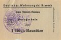 DWH Deutsches Wohnungs Hilfswerk, "Baukarte zur Errichtung eines Behelfsheimes" mit je 2 Bezugsscheinen für Türen und Fenster und einem Schreiben, Bad Soden, 26.6.1944, DIN A5, guter Zustand