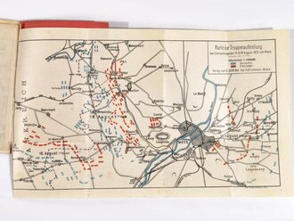 Deutsch-französischer Krieg 1870/71, "Illustrierter Führer durch Metz und über die Schlachtfelder", 35 Seiten mit Stadtplan, Landkarte und Karte über Truppenaufstellung August 1870, 1911, 11 x 16 cm, gebraucht