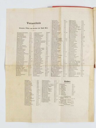 Deutsch-französischer Krieg 1870/71, "Illustrierter Führer durch Metz und über die Schlachtfelder", 35 Seiten mit Stadtplan, Landkarte und Karte über Truppenaufstellung August 1870, 1911, 11 x 16 cm, gebraucht