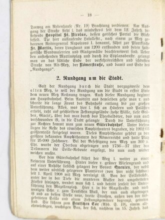 Deutsch-französischer Krieg 1870/71, "Illustrierter Führer durch Metz und über die Schlachtfelder", 35 Seiten mit Stadtplan, Landkarte und Karte über Truppenaufstellung August 1870, 1911, 11 x 16 cm, gebraucht