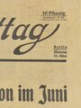 Berliner Zeitung (B.Z.) am Mittag, Titelblatt "Max Schmelings Triumph", Nr. 60, 11. März 1935, gefaltet, gebraucht