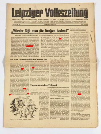 DDR/SED, Leipziger Volkszeitung, Titelblatt:...