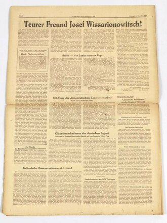 DDR/SED, Leipziger Volkszeitung, Titelblatt: Nürnberger Prozesse, Bezirk Westsachsen, 4. Oktober 1946, gebraucht