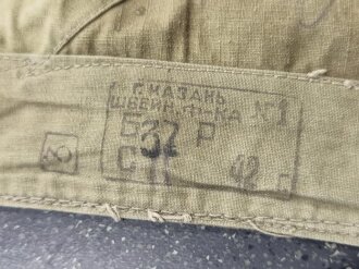 Russland 2. Weltkrieg, Zeltplane datiert 1942, getragen, Flickstellen