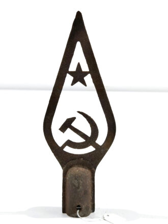 Russland 2. Weltkrieg, Fahnenspitze aus Eisen, narbiges, ungereinigtes Stück
