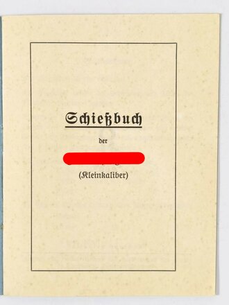 "Schießbuch der Hitlerjugend (Kleinkaliber)", DIN A7, blanko, innen leicht fleckig