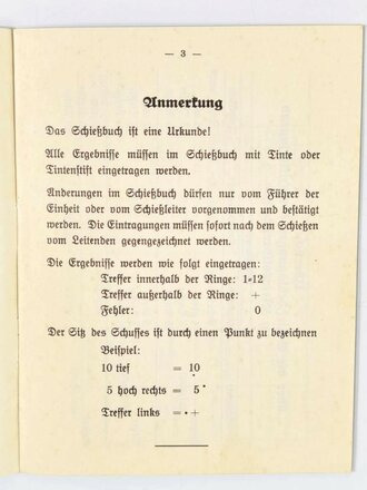 "Schießbuch der Hitlerjugend (Kleinkaliber)", DIN A7, blanko, innen leicht fleckig