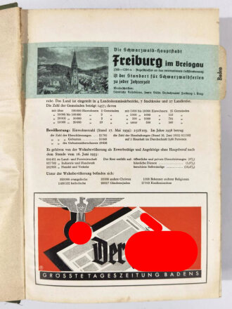 "Deutsches Reichs-Adressbuch für Industrie, Gewerbe, Handel", Ausgabe 1940, Sempel: Rheinschiffahrt AG Mannheim, 2188 Seiten, 30 x 21 x 10 cm, gebraucht, HAKENKREUZ ENTFERNT