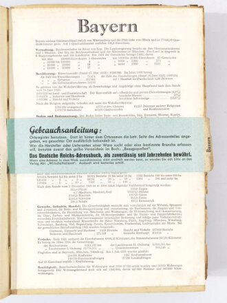 "Deutsches Reichs-Adressbuch für Industrie, Gewerbe, Handel", Ausgabe 1940, Sempel: Rheinschiffahrt AG Mannheim, 2188 Seiten, 30 x 21 x 10 cm, gebraucht, HAKENKREUZ ENTFERNT