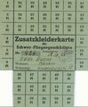 "Zusatzkleiderkarte für Schwer-Fliegergeschädigte", 17.10.1944, ca. DIN A7, guter Zustand