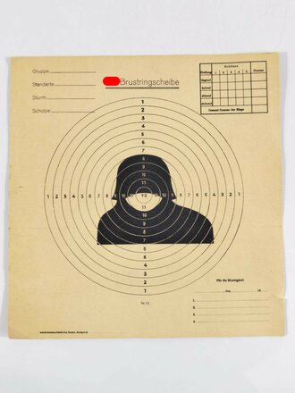 Schießscheibe "SA Brustringscheibe", Nr....