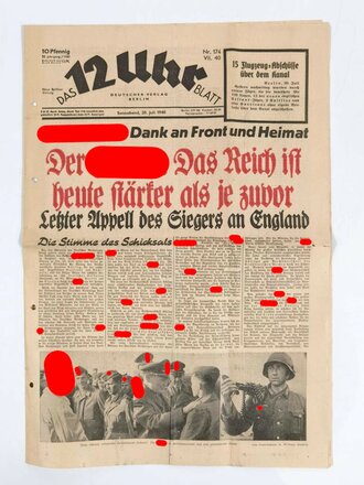 Das 12 Uhr Blatt, 22. Jahrgang, 20. Juli 1940,...