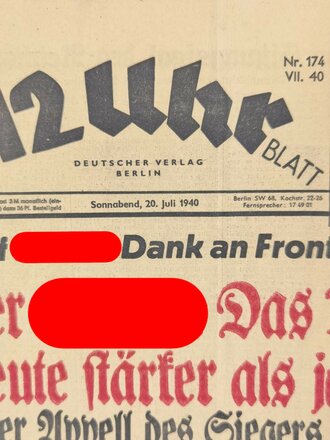 "Das 12 Uhr Blatt", 22. Jahrgang,  20. Juli...