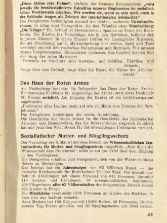 "Sozialdemokratische Arbeiter über die Sowjetunion", Bund der Freunde der Sowjetunion Wien, 1931, 56 Seiten, DIN A5, gebraucht