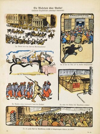 1. Weltkrieg, "9. Kriegs-Nummer Lustige Blätter", No. 40, XXIX. Jahrgang, 7. Oktober 1914, 14 Seiten. 32 x 25 cm, gebraucht, Titelblatt eingerissen