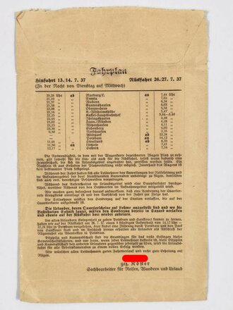 DAF NSG KdF, Konvolut "Fahrt nach Rügen", Gau Hessen-Nassau, 3 Anmeldungsscheine, 1 Informationsblatt, 1 Umschlag, Juli 1937, ca. DIN A4, gebraucht
