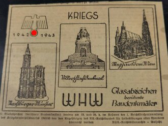 Winterhilfswerk des deutschen Volkes, Sammlung von Zeitungsausschnitten und Vignetten, diese meist nicht original, in hochwertigem Sammelordner