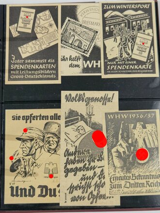 Winterhilfswerk des deutschen Volkes, Sammlung von Zeitungsausschnitten und Vignetten, diese meist nicht original, in hochwertigem Sammelordner