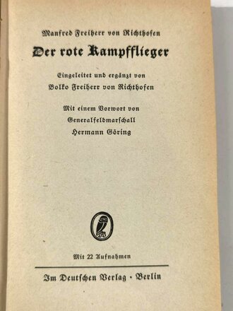 "Der rote Kampfflieger", Manfred Freiherr von...