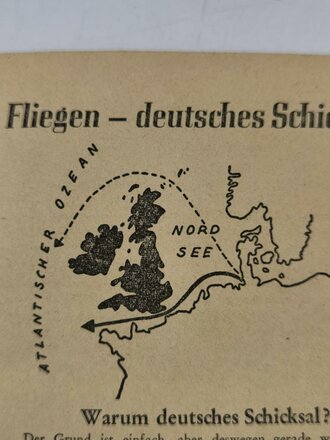 "Fliegen Deutsches Schicksal", Reichsamt Deutsches Volkbildungswerk, 1941, mit Unterrichtshilfe, 64 Seiten, 1941, ca. DIN A5, gebraucht