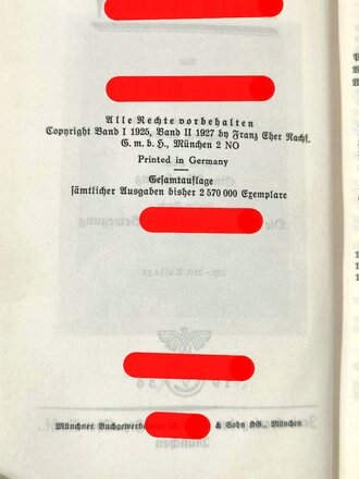 Adolf Hitler " Mein Kampf" blaue Ganzleinenausgabe von 1936 in gutem Zustand