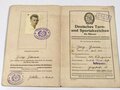 DRL Deutscher Reichsausschuss für Leibesübungen, Leistungsbuch "Deutsches Turn- und Sportabzeichen" in Bronze mit Zustellungsschreiben, Heidelberg/Neckargemünd, 14 Seiten, 16.08.1929, gebraucht, DIN A5