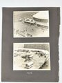 Luftschiff, 5 Fotografien der Luftschiffe "Graf Zeppelin" und "Hindenburg" und 2 Fotografien "Zirkus", Seite aus Fotoalbum herausgerissen, 29.3.1936, ca. 11 x 8 cm und kleiner, guter Zustand