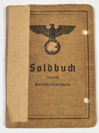 Soldbuch für einen Stabsfeldwebel im Pionier Btl. 719. Zweitschrift ausgestellt am 14.April 1945, eingetragene Auszeichnungen: