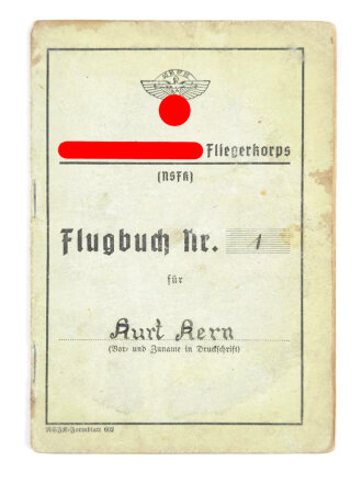 NSFK Flugbuch und Werkstattdienstbuch, NSFK Gruppe 16...