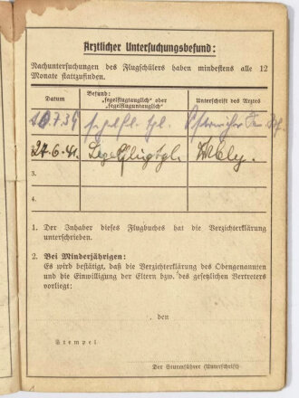 NSFK Flugbuch und Werkstattdienstbuch, NSFK Gruppe 16 Sturm 3/80 Heidelberg, inkl. Unterlagen zur Haftpflichtversicherung, guter gebrauchter Zustand