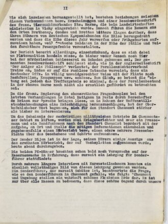 Wehrmachtssendergruppe Südwest, Sender Dijon, Bericht vom 29.5.1943 (6 Seiten, DIN A4) und internes Heft der Nachrichtengruppe Chaumont, 16 Seiten, ca. DIN A5, guter gebrauchter Zustand
