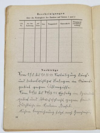 Luftwaffenhelfer Personalbuch "Kriegshilfseinsatz Luftwaffe" und Personalausweis eines 16 jährigen HJ Angehörigen (HJ Bann 868), Schwere Flakabteilun 568, Waldshut, Diensteintritt am 1. August 1944, ca. DIN A5, guter gebrauchter Zustand