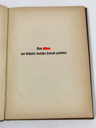 Philipp Bouhler, eigenhändige Unterschrift auf Buchseite "Kampf um Deutschland", Reichsleiter Phillipp Bouhler, Zentralverlag der NSDAP, 1938, 107 Seiten, ca. DIN A5, Einband leicht fleckig, sonst guter