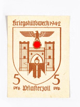 Winterhilfswerk  Klebemarke Pflastergeld, "5 Pfennig...