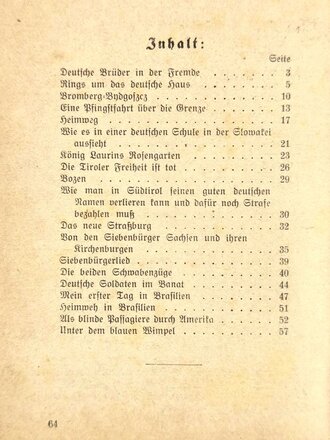 VDA "Deutsche Brüder im Ausland", Dr. W. Spohr, 64 Seiten, ohne Jahr, 10,5 x 16 cm, fleckig, gebraucht