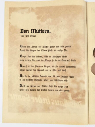 NSV, Hilfswerk Mutter und Kind, "Das Haus in der Sonne", NSDAP Gau Wien, DIN A4, sehr guter Zustand