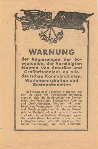 Kriegsende 1945, Stalin Truman Churchill, Flugblatt...