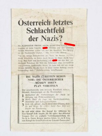 U.S.A., "Österreich letztes Schlachtfeld der...