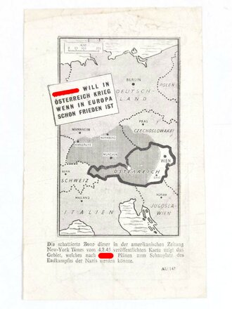 U.S.A., "Österreich letztes Schlachtfeld der Nazis?", Flugblatt AU/147