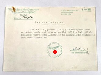 Feldgendarmerie III.Reich, Nachlass eines Heeresangehörigen der 1938 zur motorisierten Gendarmerie Bereitschaft und später zur Feldgendarmerie wechselte.