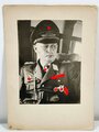 General der Fallschirmtruppe, Ritterkreuzträger Richard Heidrich. Fotoabzug 17,5 x 23cm auf Agfa Bravira, sicherlich für Dienststellen, bereits auf Karton aufgezogen