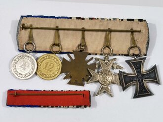 Ordenspange  eines tapferen, bayrischen Weltkriegsteilnehmers und langgedienten Wehrmachtsangehörigen, Sehr guter Zustand