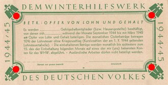 Winterhilfswerk "Opfer von Lohn und Gehalt" 1944/45