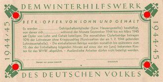 Winterhilfswerk "Opfer von Lohn und Gehalt"...