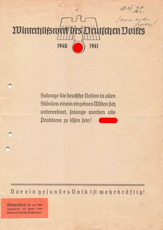 Sammlung von 85 Belegen zum Thema Winterhilfswerk