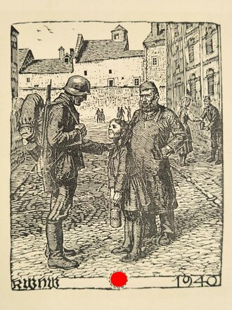 Kriegswinterhilfswerk "WHW 1940" Bilddruck auf dickerem Papier, 27 x 36 cm