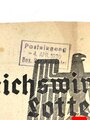 Winterhilfswerk "Reichswinterhilfe-Lotterie" datiert 1939, geknickt, über DIN A3