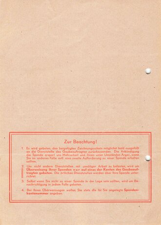 Winterhilfswerk Gau Westmark "Führerworte" datiert 1943, gelocht