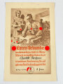Winterhilfswerk Ehrenurkunde für einen ehrenamtlichen Helfer im Winterhilfswerk 1934-35, 24 x 37 cm, fleckig u. gelocht, oben eingerissem